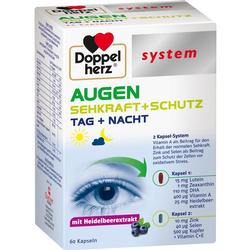 Eine Packung Nahrungsergänzungsmittel für Augenschutz mit Heidelbeerextrakt.