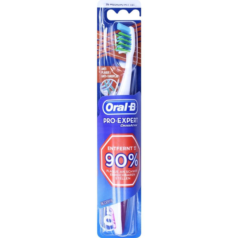 Eine Zahnbürste von Oral-B in einer blauen Verpackung.