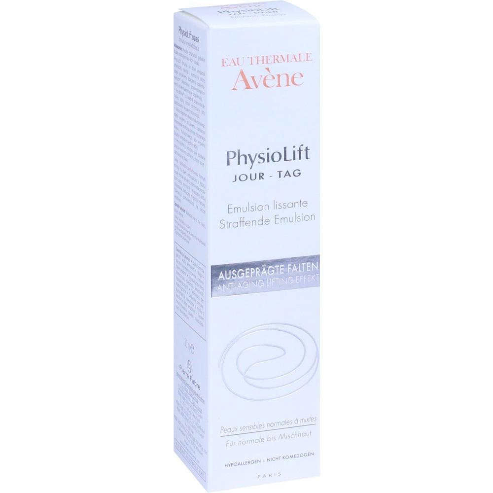 Weiße Verpackung von Avène PhysioLift Tagescreme gegen Falten.